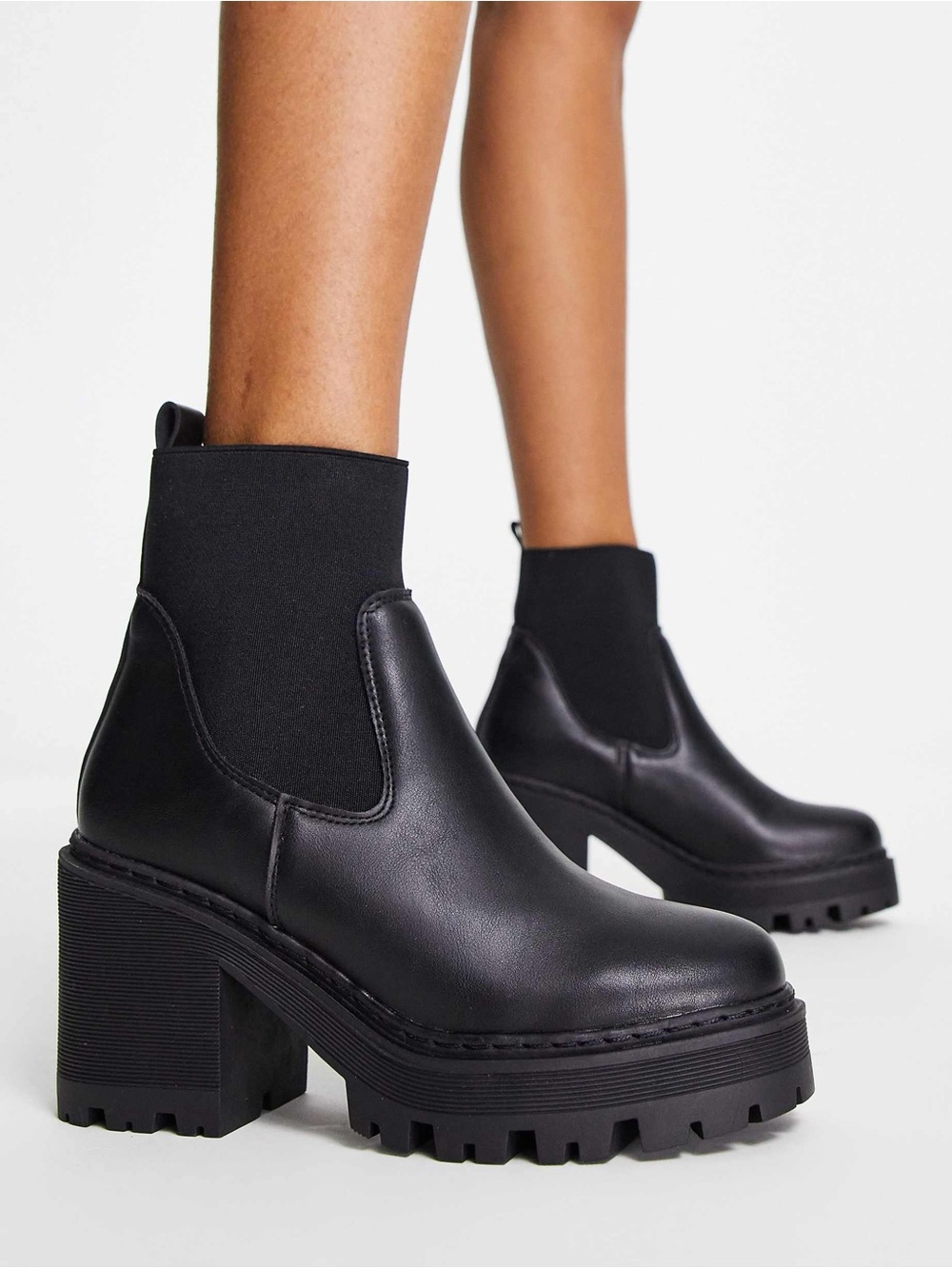 Truffle Collection Chunky Black Chelsea Boots – EU 40